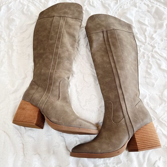 Korks Leather Tall Boots Size 9 New - Picture 1 of 11